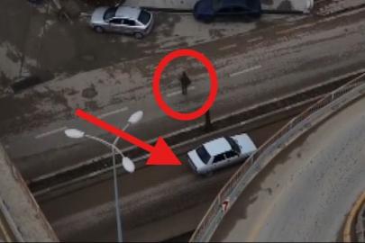 Kaçış planı tutmadı: Aracını yol üzerinde bırakıp başka araçla kaçmaya çalıştı. O anlar kamerada