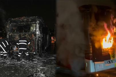 Köprü girişinde metrobüs yangını 