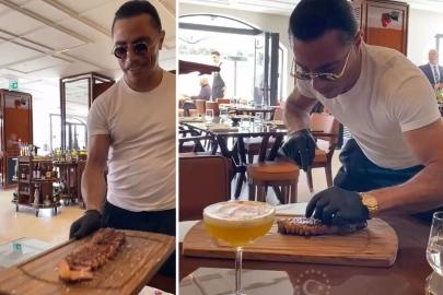 Nereden nereye! Nusret masalara servis yapmaya başladı