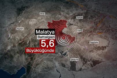 Malatya'da 5,6 büyüklüğünde deprem