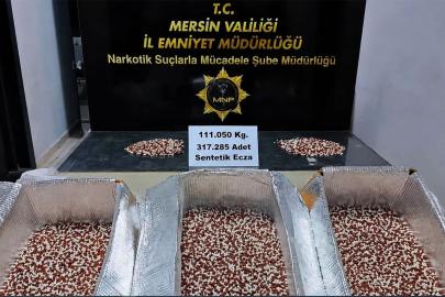 Mersin'de 317 bin 285 adet uyuşturucu hap ele geçirildi