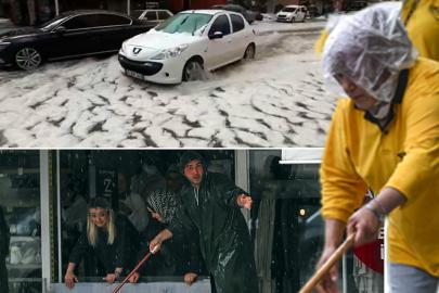 Üç ili sağanak ve dolu vurdu: Bir anda bastırdı, yollar beyaza büründü