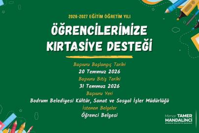 Bodrum Belediyesi'nden öğrencilere kırtasiye desteği