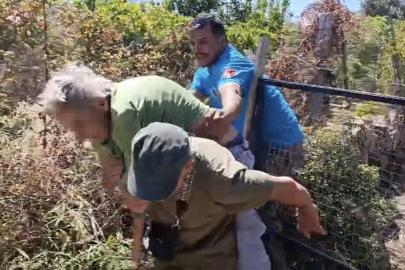 Kendini yakmaya çalışırken 10 hektarlık alanı kül etti