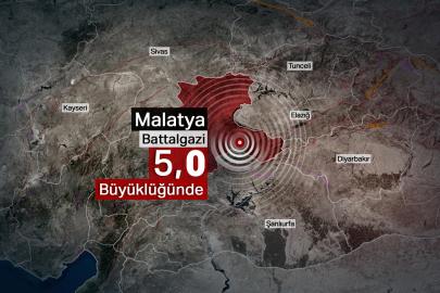 Malatya'da 5 büyüklüğünde deprem