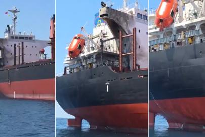 Rusya'da vurulan gemi İstanbul açıklarına demirledi