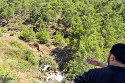 Şarampole devrilen kamyonun sürücüsü öldü