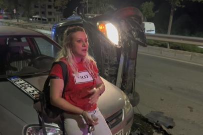 Bursa'da alkollü kadın sürücü karıştığı kazayı unuttu