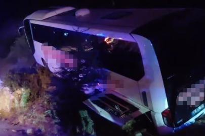 Otobüs yoldan çıktı. 18 yaralı
